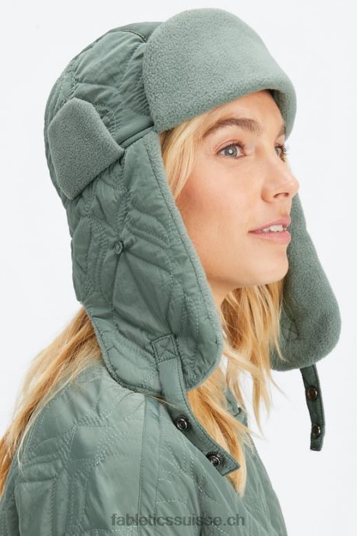 femmes chapeau d'aviateur matelassé B0B6R3025 fumée verte Fabletics