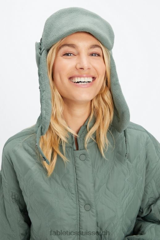 femmes chapeau d\'aviateur matelassé B0B6R3025 fumée verte Fabletics