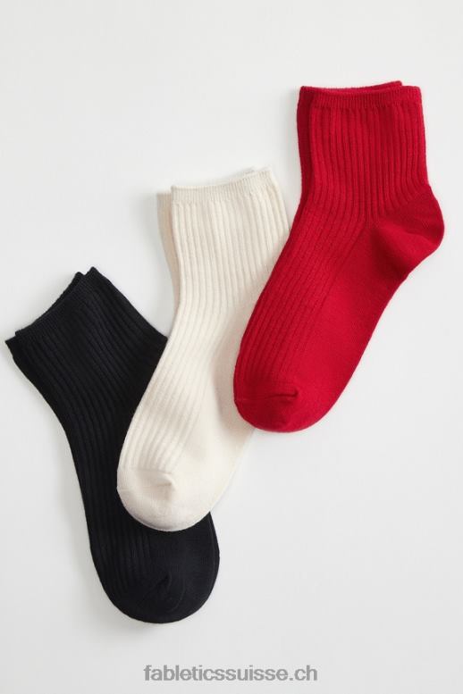 femmes Lot de 3 chaussettes sans couture nuage 4" B0B6R3000 aigrette/cerise douce/noir Fabletics