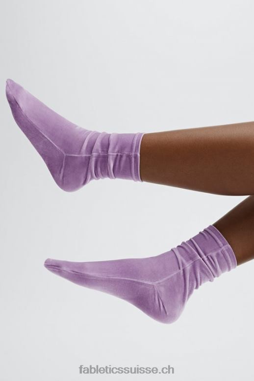 femmes chaussette en velours B0B6R3004 lilas brillant Fabletics