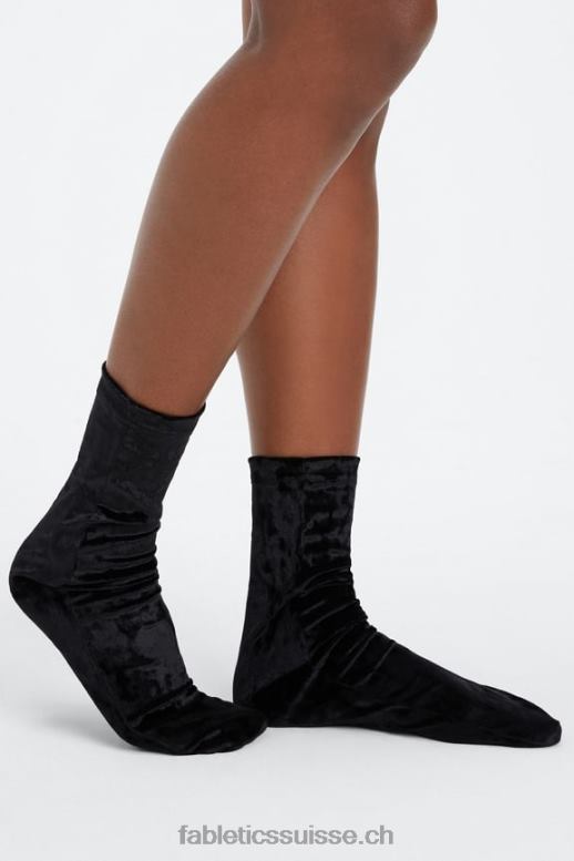 femmes chaussette en velours extensible 6" B0B6R2986 noir Fabletics