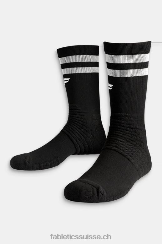 femmes la chaussette d'équipage de performance B0B6R2998 bande grise noire Fabletics
