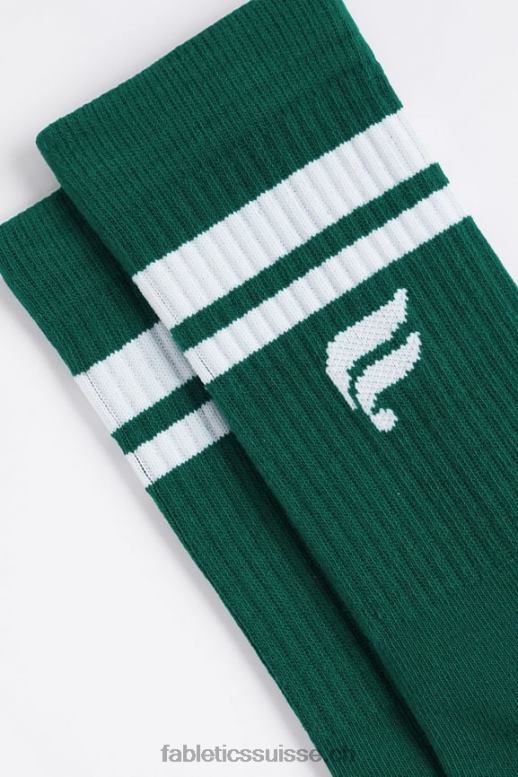 femmes la chaussette de tous les jours B0B6R2971 vert fairway/rayure blanche Fabletics