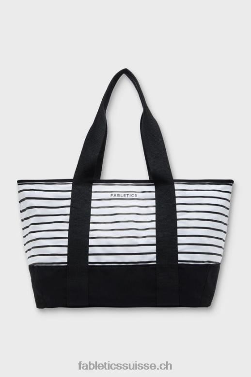 femmes cabas de marché en toile B0B6R2917 bande noire française Fabletics