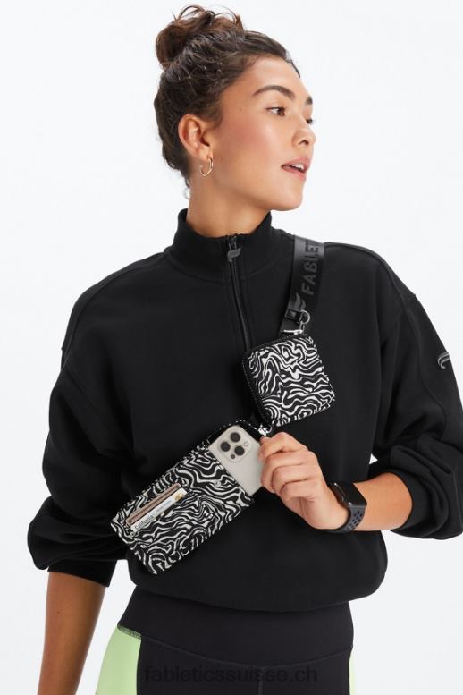 femmes clip bandoulière modulable B0B6R2923 mini zèbre marbré Fabletics