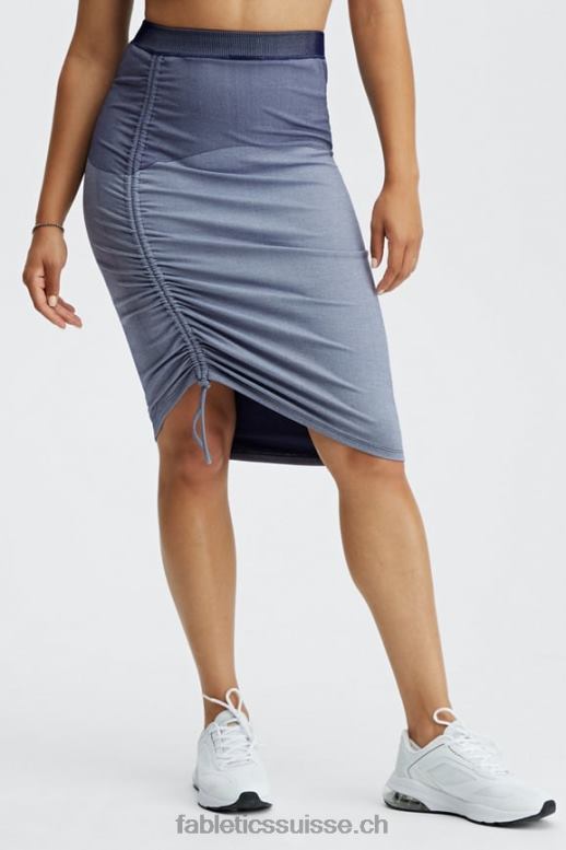femmes jupe froncée à empiècements melody B0B6R648 pivoine blanc doux/marine Fabletics
