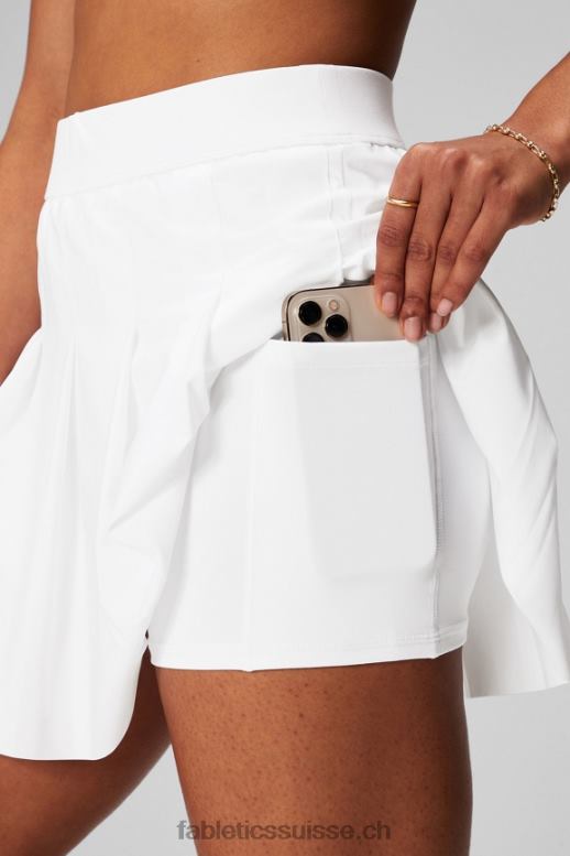 femmes jupe plissée avec short intégré B0B6R622 blanc classique/gris minéral Fabletics