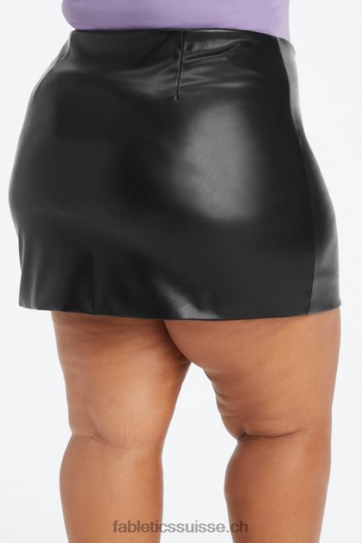femmes minijupe taille haute en cuir vegan B0B6R636 étain bicolore léopard/orchidée Fabletics