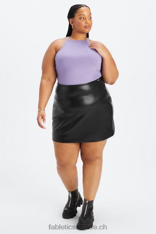 femmes minijupe taille haute en cuir vegan B0B6R636 étain bicolore léopard/orchidée Fabletics