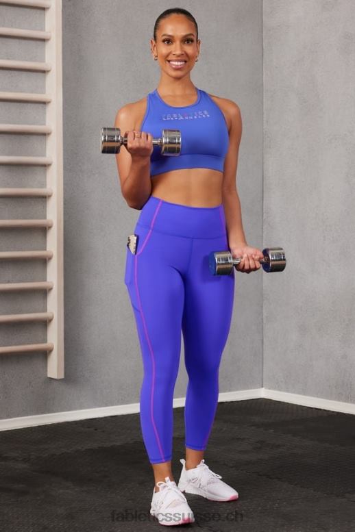 femmes Oasis Pureluxe Legging 7/8 taille haute 76 B0B6R995 évasion royale/rose extrême Fabletics