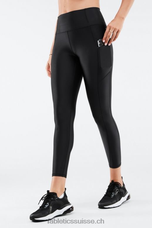 femmes Oasis Pureluxe Legging taille haute brillant 7/8 B0B6R896 éclat noir Fabletics