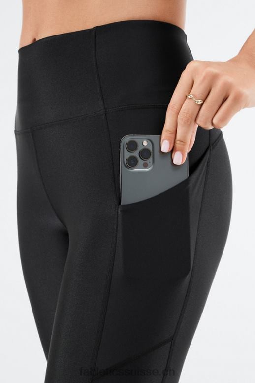 femmes Oasis Pureluxe Legging taille haute brillant 7/8 B0B6R896 éclat noir Fabletics