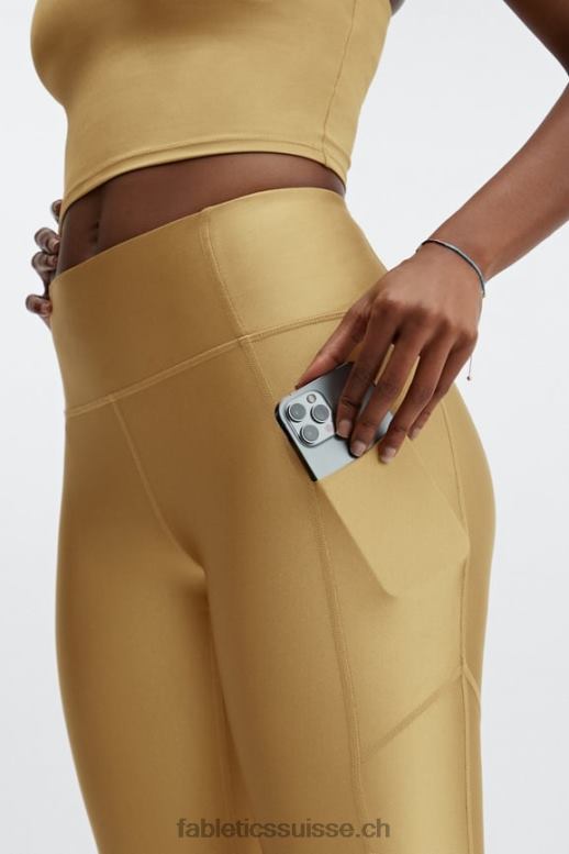 femmes Oasis Pureluxe Legging taille haute brillant 7/8 B0B6R897 brillance de la brume bronze Fabletics