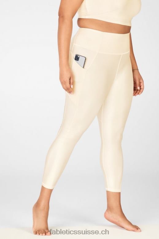 femmes Oasis Pureluxe Legging taille haute brillant 7/8 B0B6R900 brillance de la crème au beurre Fabletics
