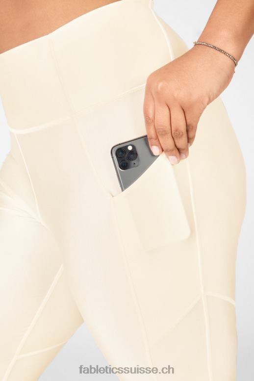 femmes Oasis Pureluxe Legging taille haute brillant 7/8 B0B6R900 brillance de la crème au beurre Fabletics