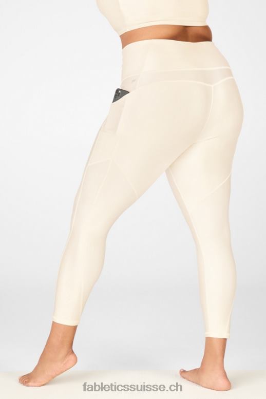 femmes Oasis Pureluxe Legging taille haute brillant 7/8 B0B6R900 brillance de la crème au beurre Fabletics