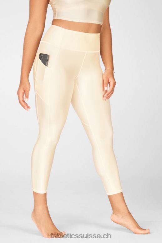 femmes Oasis Pureluxe Legging taille haute brillant 7/8 B0B6R924 brillance de la crème au beurre Fabletics