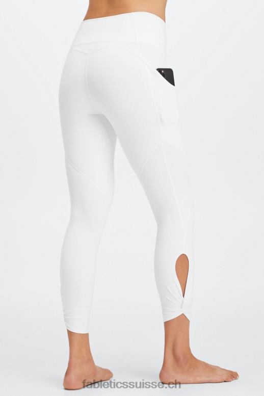 femmes Oasis Pureluxe Legging taille haute torsadé 7/8 B0B6R1136 blanc Fabletics