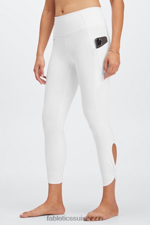 femmes Oasis Pureluxe Legging taille haute torsadé 7/8 B0B6R1136 blanc Fabletics