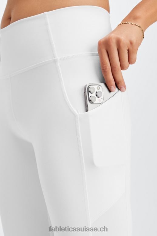 femmes Oasis Pureluxe Legging taille haute torsadé 7/8 B0B6R1136 blanc Fabletics