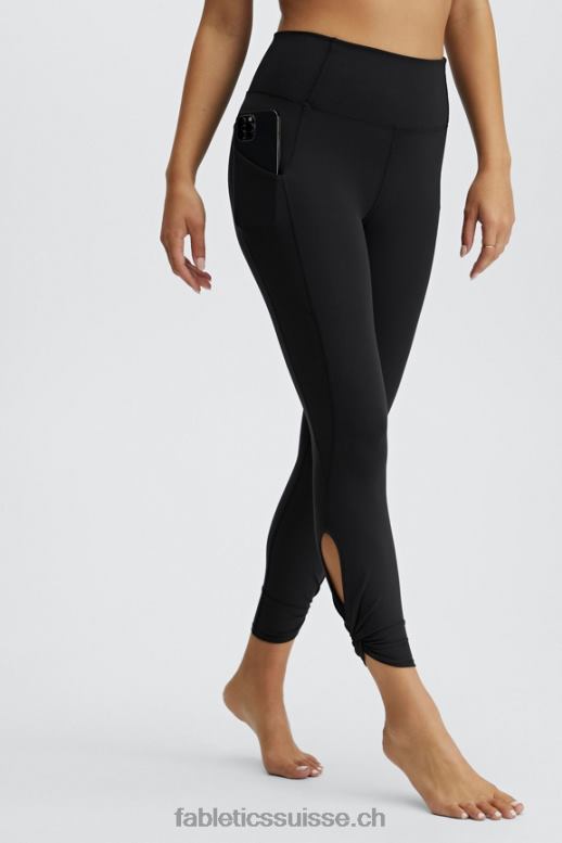 femmes Oasis Pureluxe Legging taille haute torsadé 7/8 B0B6R1139 noir Fabletics