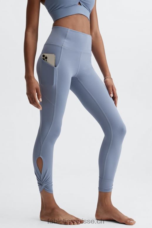 femmes Oasis Pureluxe Legging taille haute torsadé 7/8 B0B6R1140 jean délavé Fabletics