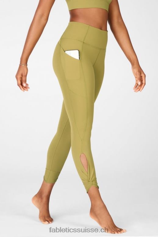 femmes Oasis Pureluxe Legging taille haute torsadé 7/8 B0B6R1144 thym Fabletics