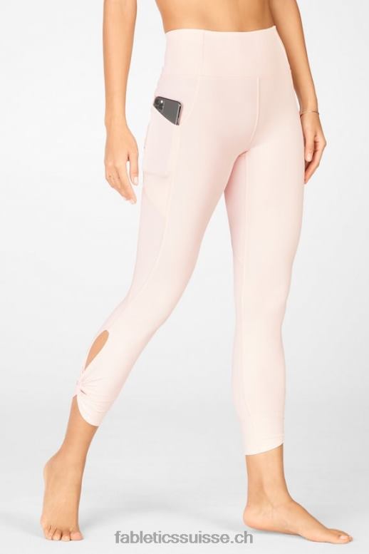 femmes Oasis Pureluxe Legging taille haute torsadé 7/8 B0B6R1148 givre rose Fabletics