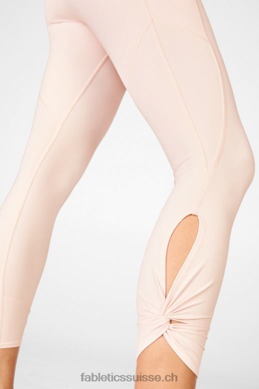 femmes Oasis Pureluxe Legging taille haute torsadé 7/8 B0B6R1148 givre rose Fabletics
