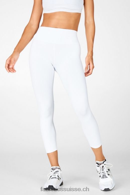 femmes capri taille haute à bretelles boost ii B0B6R1318 blanc/micro point Fabletics