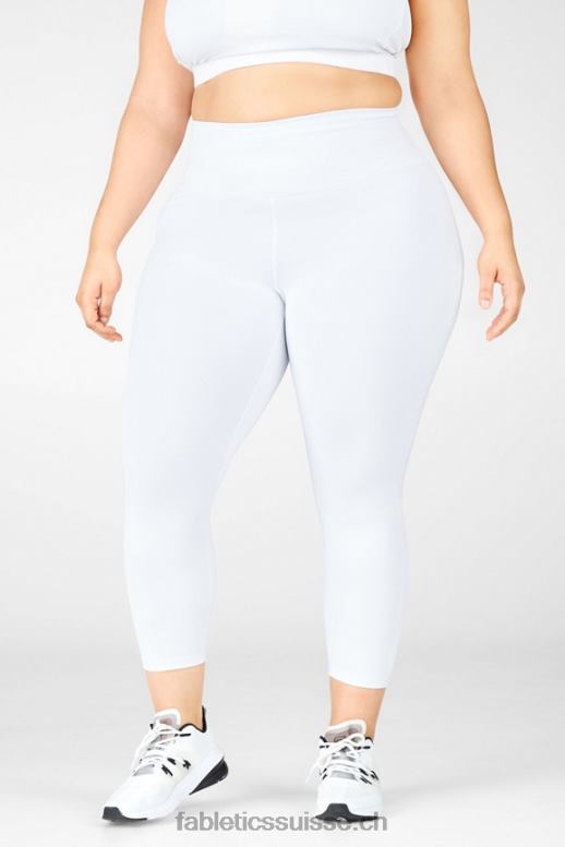 femmes capri taille haute à bretelles boost ii B0B6R1319 blanc/micro point Fabletics