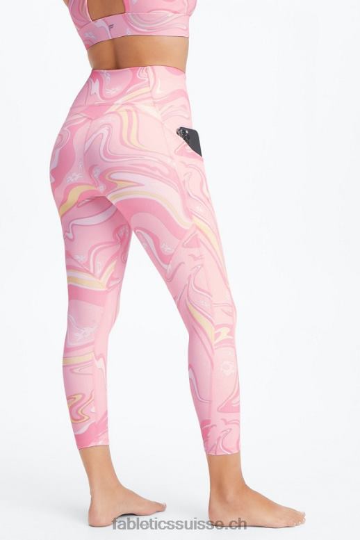 femmes capri taille haute oasis pureluxe B0B6R961 marguerite en marbre de goyave Fabletics