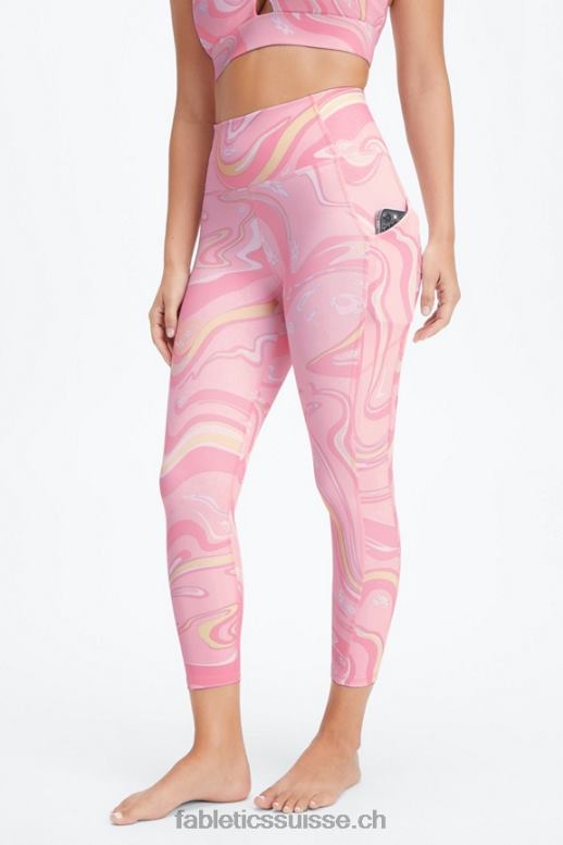 femmes capri taille haute oasis pureluxe B0B6R961 marguerite en marbre de goyave Fabletics