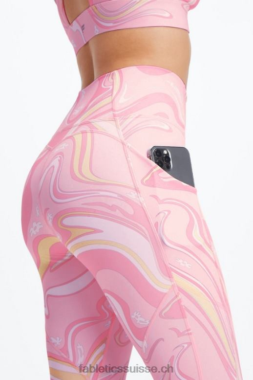 femmes capri taille haute oasis pureluxe B0B6R961 marguerite en marbre de goyave Fabletics