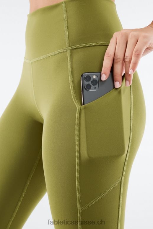 femmes capri taille haute oasis pureluxe B0B6R964 olive fanée Fabletics