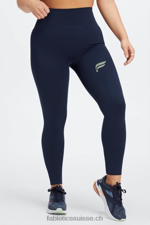 femmes courir n'importe où motion365 hw 7/8 legging B0B6R1099 bleu marine/logo réfléchissant Fabletics