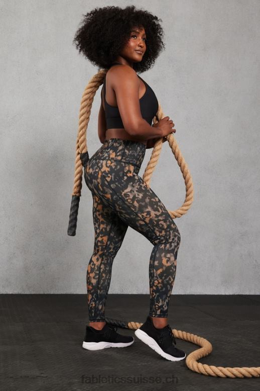 femmes définir le legging taille haute powerhold 74 B0B6R974 camouflage sauvage Fabletics