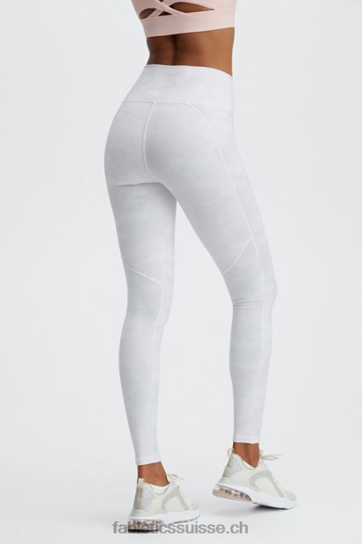 femmes définir le legging taille haute powerhold 74 B0B6R976 camouflage blanc chiné Fabletics