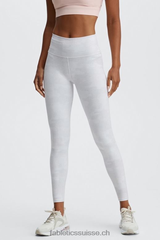 femmes définir le legging taille haute powerhold 74 B0B6R976 camouflage blanc chiné Fabletics