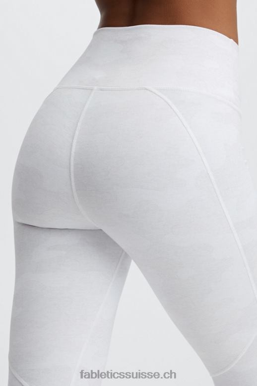 femmes définir le legging taille haute powerhold 74 B0B6R976 camouflage blanc chiné Fabletics