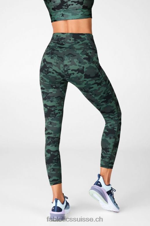 femmes définir powerhold taille haute 7/8 legging 34 B0B6R717 logo léopard classique/noir cerise électrique Fabletics
