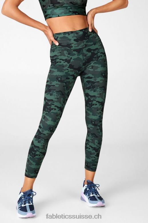 femmes définir powerhold taille haute 7/8 legging 34 B0B6R717 logo léopard classique/noir cerise électrique Fabletics