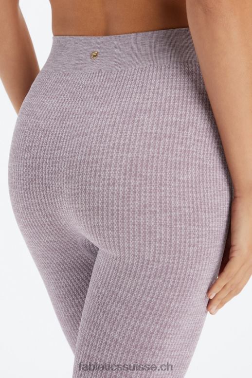 femmes legging 7/8 en maille torsadée B0B6R1031 bruyère prune fanée Fabletics