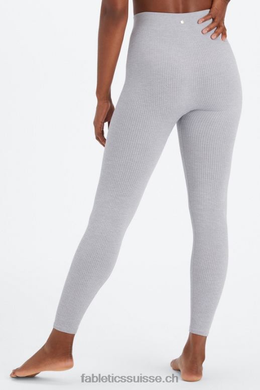 femmes legging 7/8 en maille torsadée B0B6R1032 gris chiné classique Fabletics