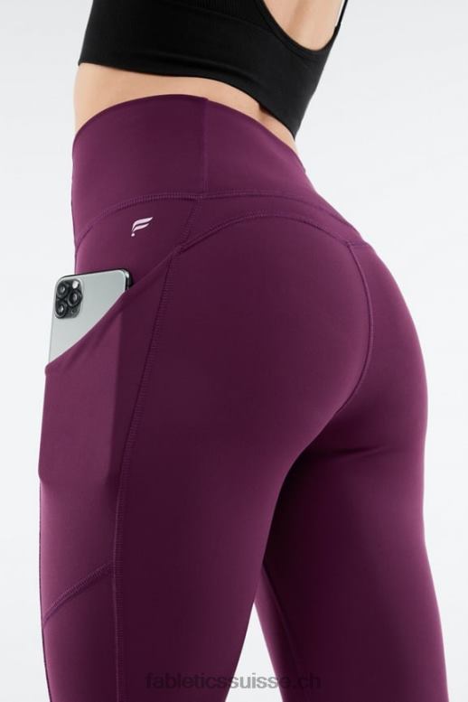 femmes legging 7/8 taille haute oasis pureluxe 50 B0B6R794 Bourgogne Fabletics