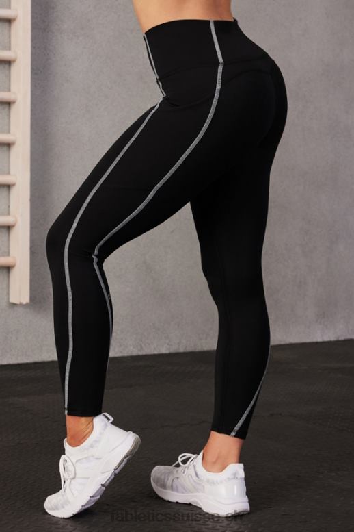 femmes legging 7/8 taille haute oasis pureluxe 57 B0B6R829 noir/blanc classique Fabletics