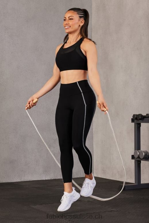femmes legging 7/8 taille haute oasis pureluxe 57 B0B6R829 noir/blanc classique Fabletics
