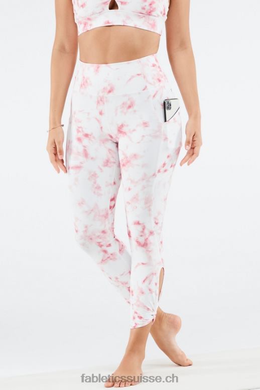 femmes legging 7/8 taille haute oasis pureluxe 81 B0B6R1145 marbre fumé rouge Fabletics