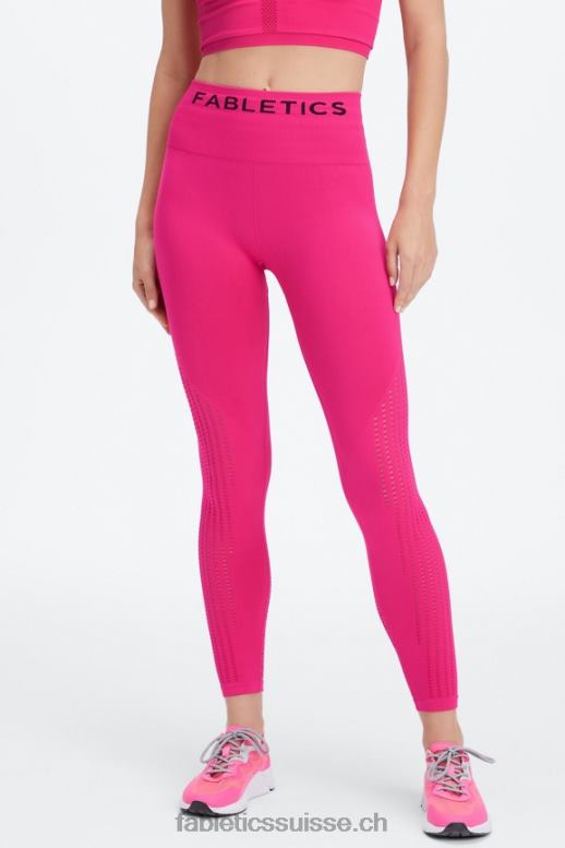 femmes legging 7/8 taille haute sans couture sync B0B6R1004 peluche rose/noir Fabletics