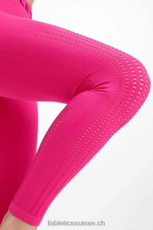 femmes legging 7/8 taille haute sans couture sync B0B6R1004 peluche rose/noir Fabletics